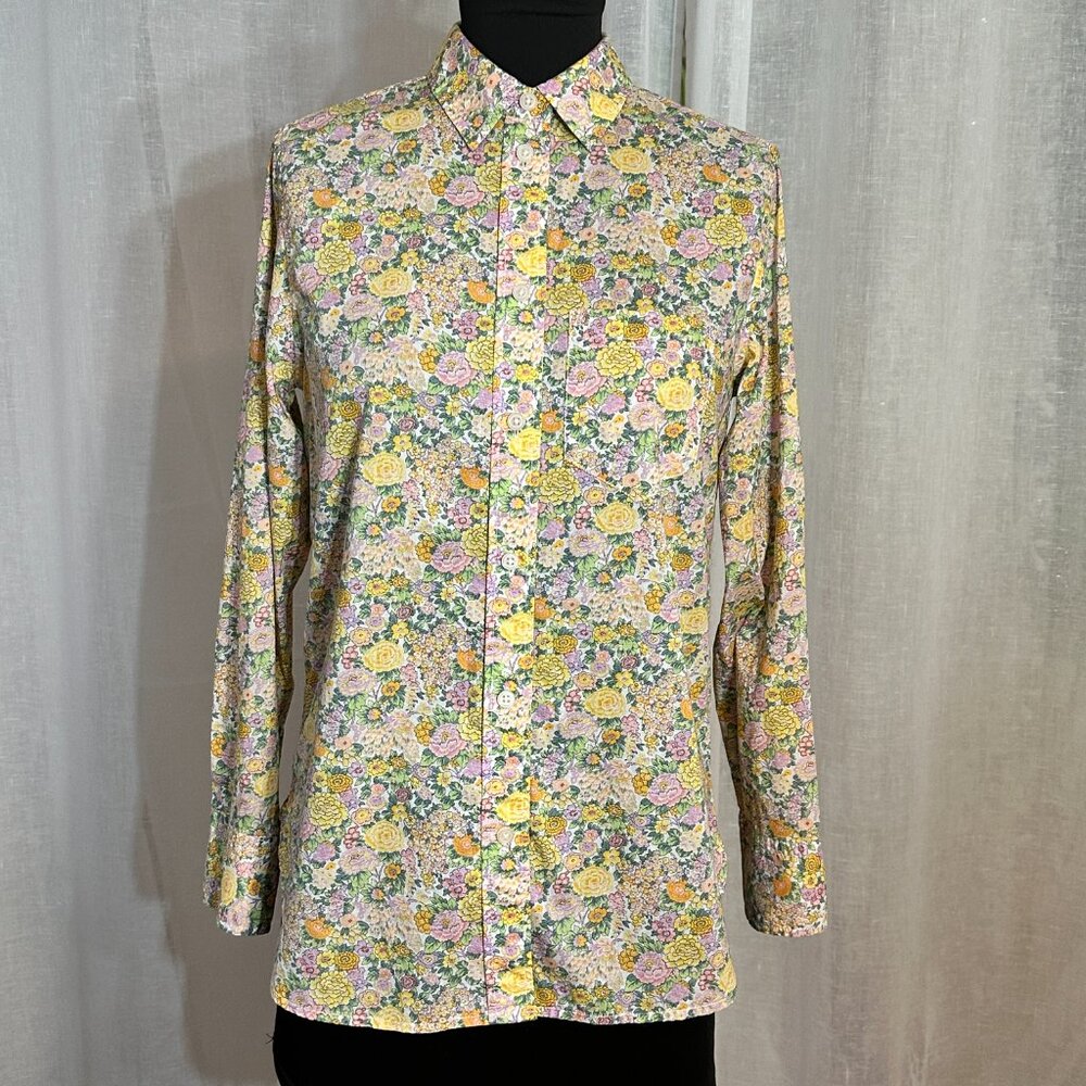 J.Crew Liberty Fabric Button-Down Shirt – Size 0, Yellow floral